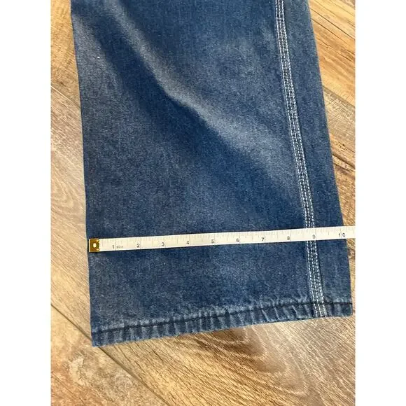 Vintage 60’s POINTER dark Blue Jean Low Back Detachable Bib Overalls medium